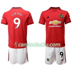 Camisolas de Futebol Manchester United Lukaku 9 Criança Equipamento Principal 2019/20 Manga Curta